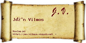 Ján Vilmos névjegykártya